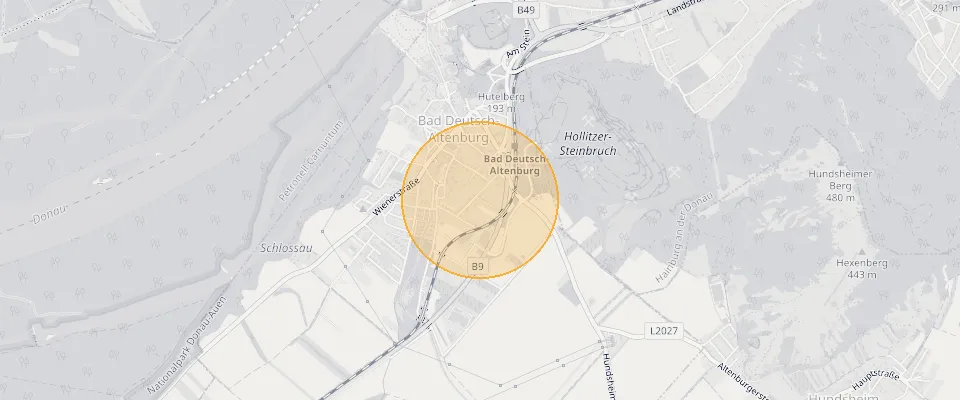 Approximate location of Building plot in 2405 Bad Deutsch-Altenburg on the map