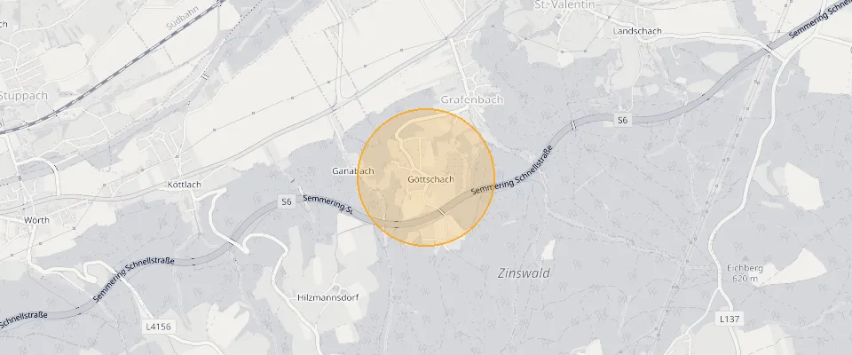 Approximate location of Top agricultural land in Göttschach, 973 m² land for sale on the map