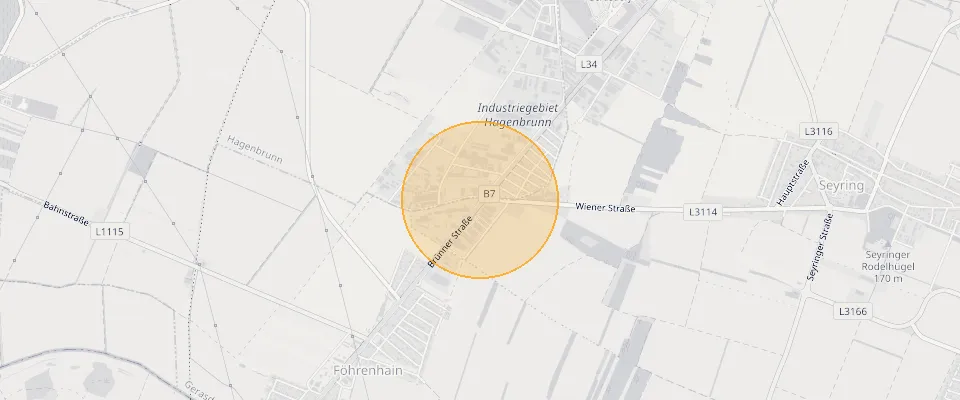 Approximate location of Gravel pit in Hagenbrunn on the map