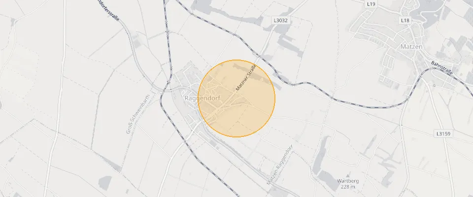 Approximate location of Building plot 649m² in 2215 Raggendorf on the map