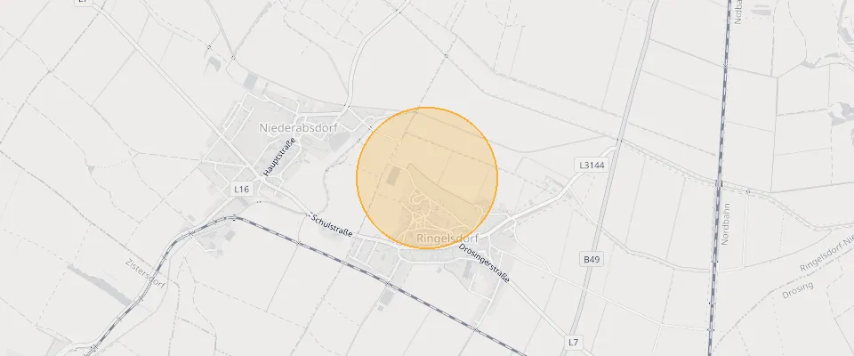 Approximate location of Spacious agricultural and forestry land in 2272 Ringelsdorf on the map