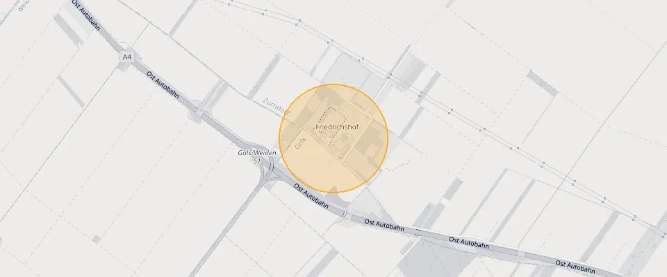 Approximate location of Building plot 829 m² in 2424 Zurndorf, perfect for your own home! Only €165,800 on the map