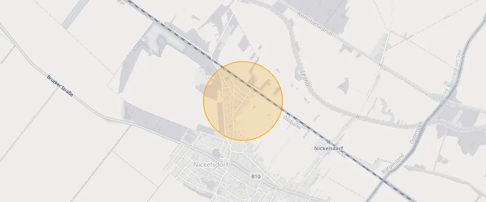 Approximate location of Beautiful building plot in Nickelsdorf, Burgenland on the map