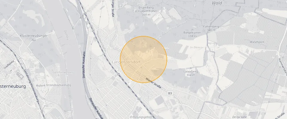 Approximate location of 1/4 share vineyard in Langenzersdorf, 2003 m² at a top price on the map